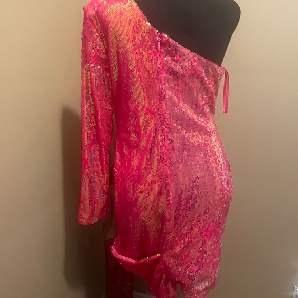 AKIRA Label Maximum Sequin Mini Dress Pink (Size Large) - Picture 9 of 12